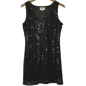 Neiman Marcus Exclusive Black Sequined Mini Dress Size Medium